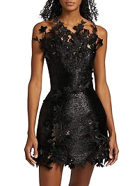 Metallic Cherry Blossom Embroidered Dress
