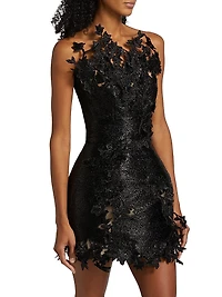 Metallic Cherry Blossom Embroidered Dress