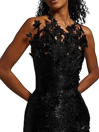 Metallic Cherry Blossom Embroidered Dress