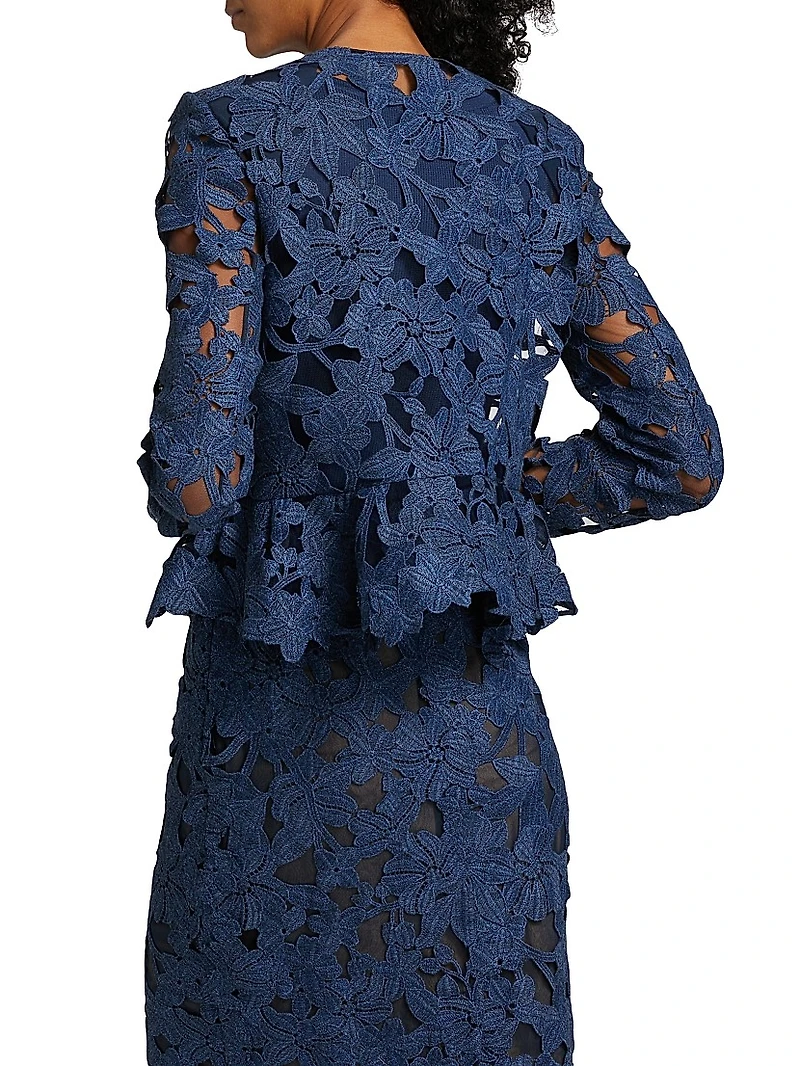 Cherry Blossom Guipure-Lace Jacket