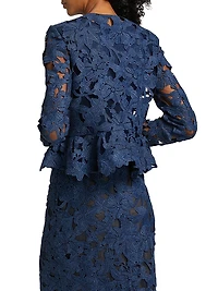 Cherry Blossom Guipure-Lace Jacket