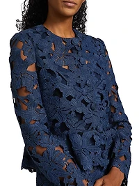 Cherry Blossom Guipure-Lace Jacket