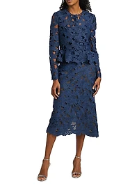 Cherry Blossom Guipure-Lace Jacket