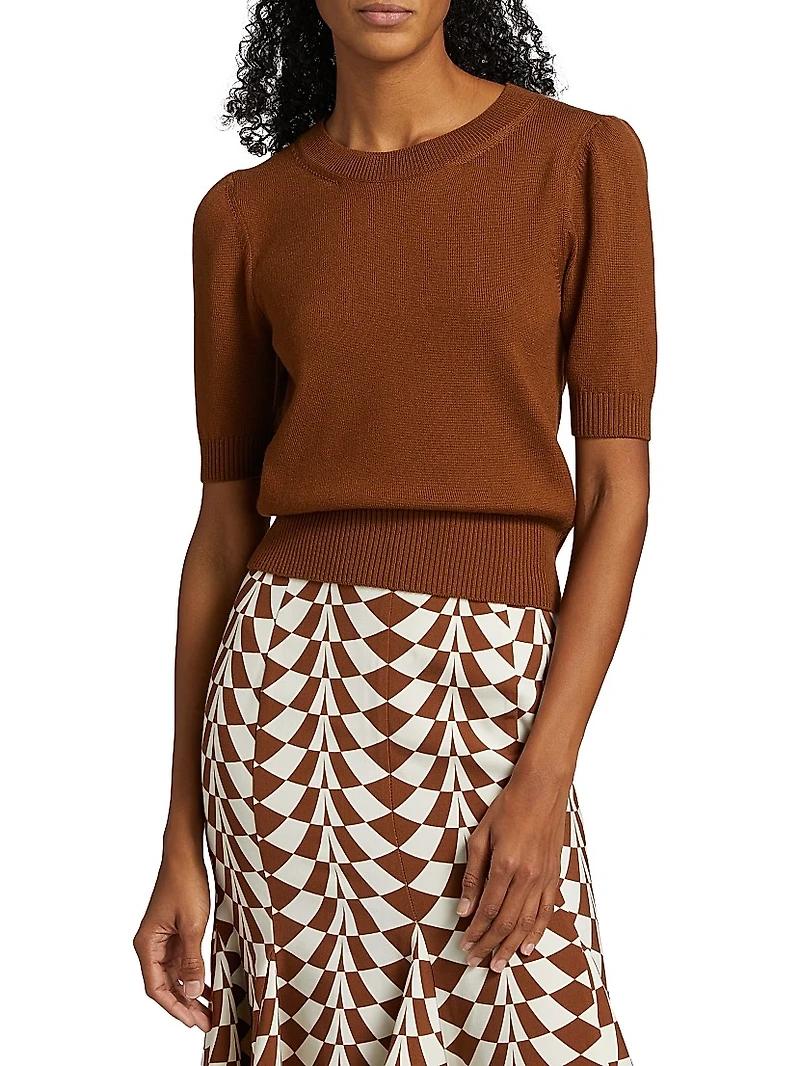 Short-Sleeve Wool Sweater