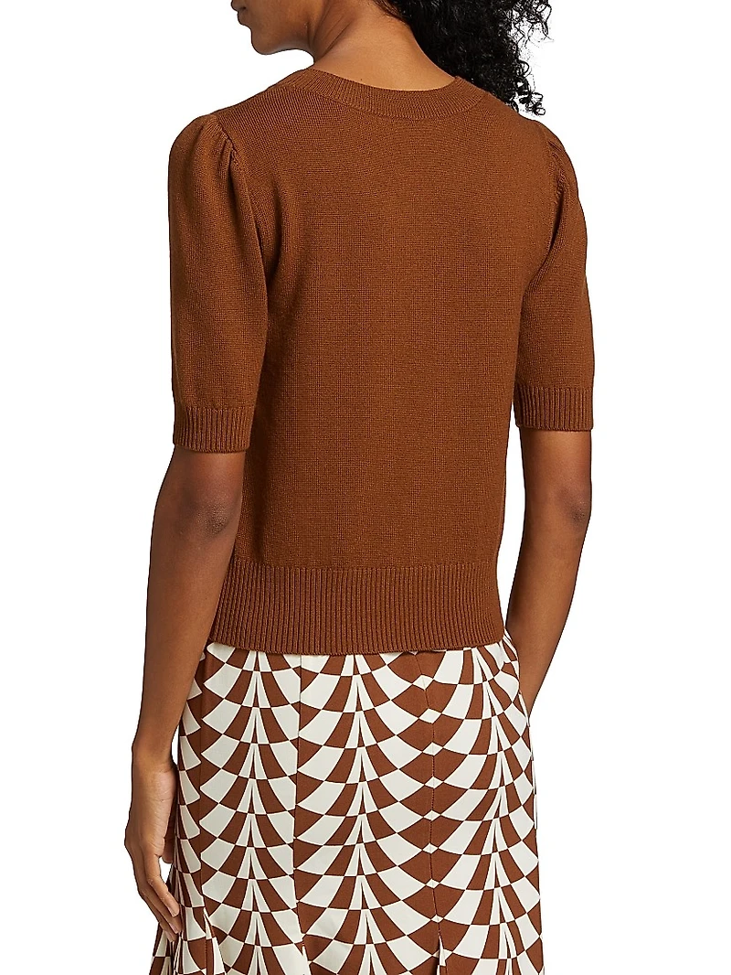 Short-Sleeve Wool Sweater