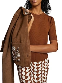 Short-Sleeve Wool Sweater