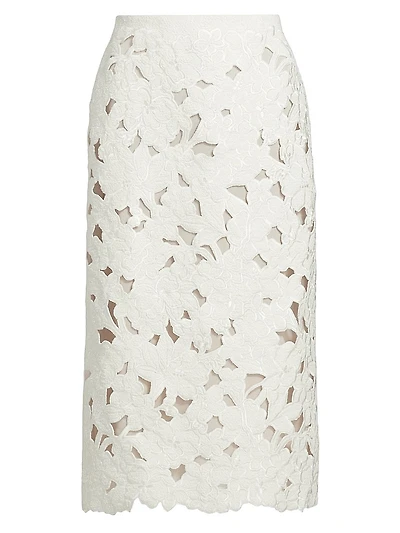 Tweed Embroidered Cut-Out Midi-Skirt