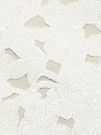 Tweed Embroidered Cut-Out Midi-Skirt