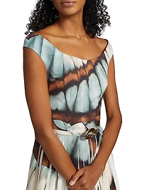 Abstract Butterfly Cotton Poplin Dress