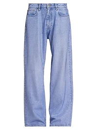 Embellished Low-Rise Wide-Leg Jeans