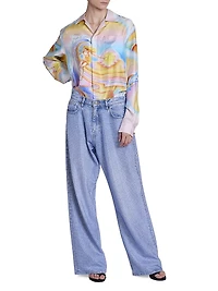 Embellished Low-Rise Wide-Leg Jeans