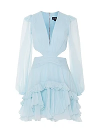 Plisse Essence Cut-Out Minidress