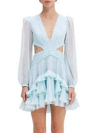 Plisse Essence Cut-Out Minidress