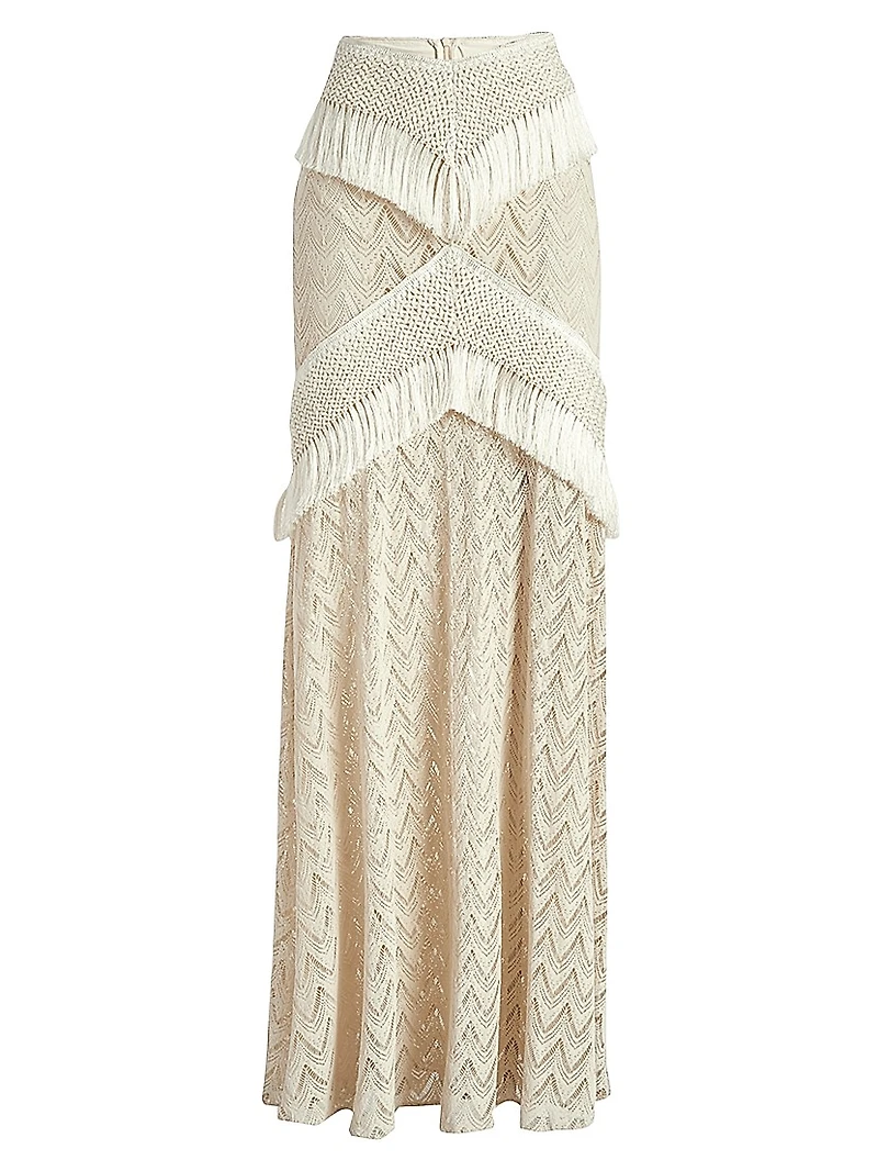 Samba Crochet Fringe Maxi Skirt