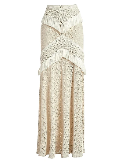 Samba Crochet Fringe Maxi Skirt