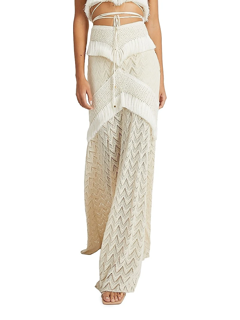 Samba Crochet Fringe Maxi Skirt