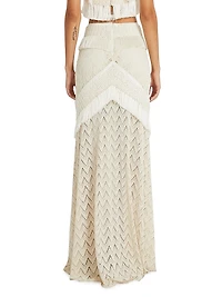 Samba Crochet Fringe Maxi Skirt