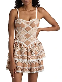 Bossa Crochet Tiered Minidress