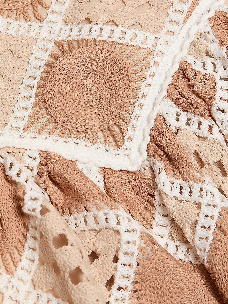 Bossa Crochet Tiered Minidress