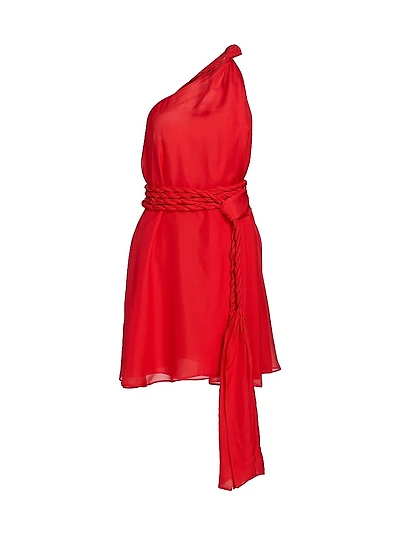 Rodite Chiffon Braided Belt Minidress