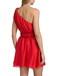 Rodite Chiffon Braided Belt Minidress