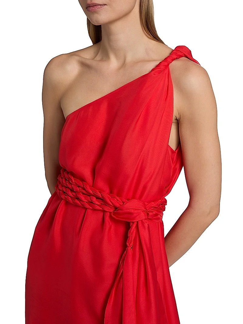 Rodite Chiffon Braided Belt Minidress