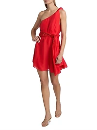 Rodite Chiffon Braided Belt Minidress