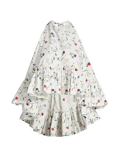 Winstop Floral Cotton Poplin Halterneck Top