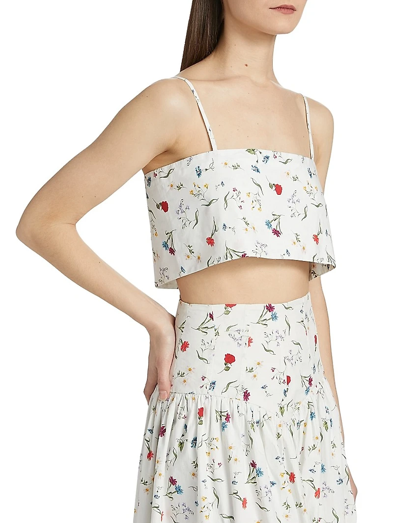 Walton Floral Cotton Crop Top