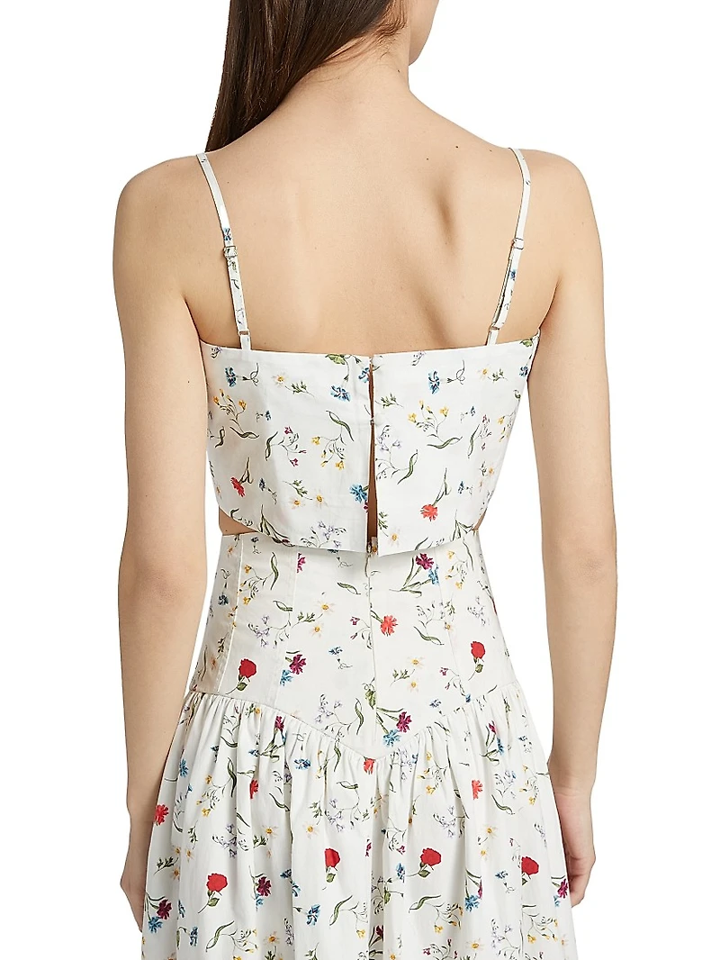 Walton Floral Cotton Crop Top