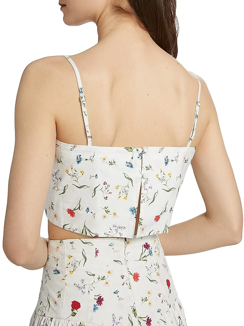 Walton Floral Cotton Crop Top