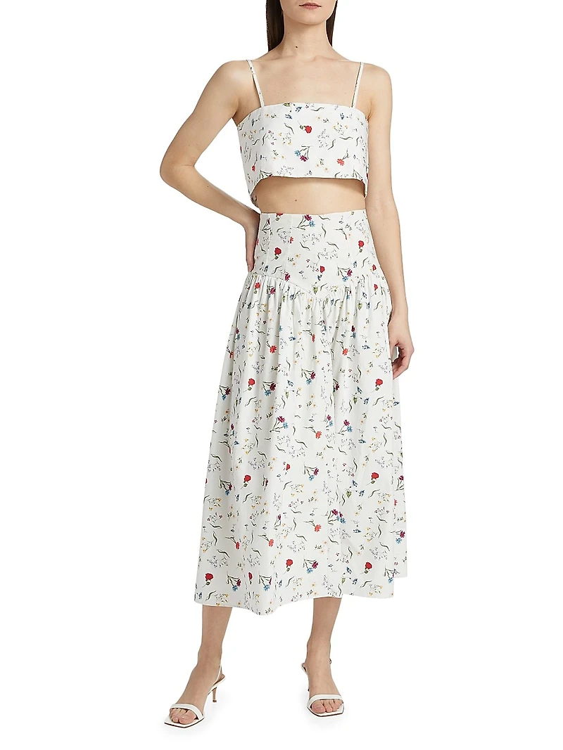 Walton Floral Cotton Crop Top