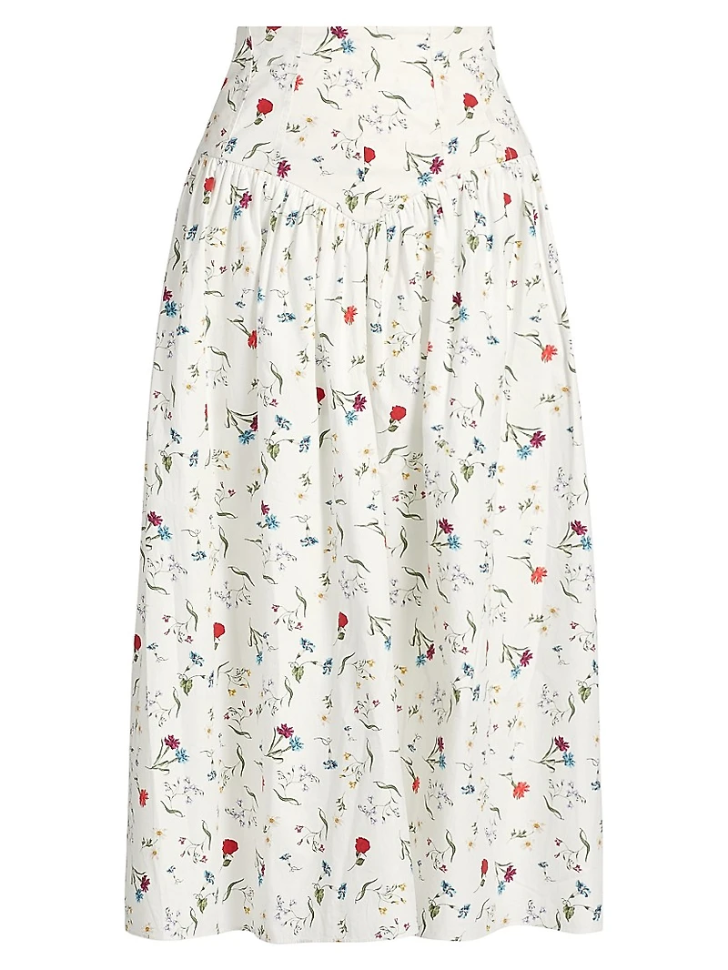 Noora Poplin Midi-Skirt