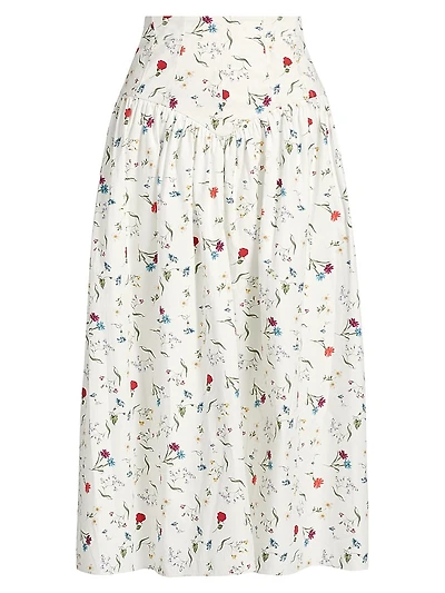 Noora Poplin Midi-Skirt