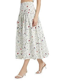 Noora Poplin Midi-Skirt