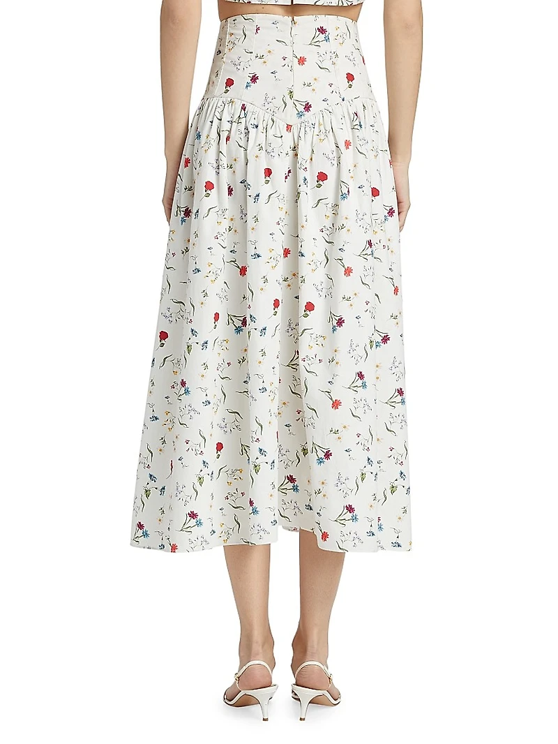 Noora Poplin Midi-Skirt