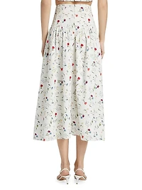 Noora Poplin Midi-Skirt