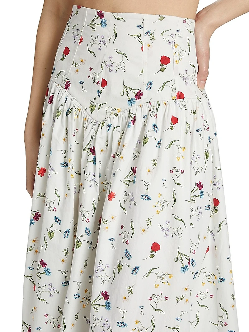 Noora Poplin Midi-Skirt