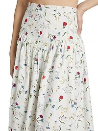 Noora Poplin Midi-Skirt