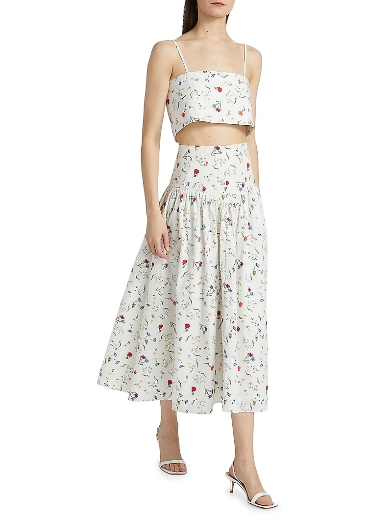Noora Poplin Midi-Skirt