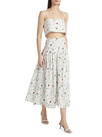Noora Poplin Midi-Skirt