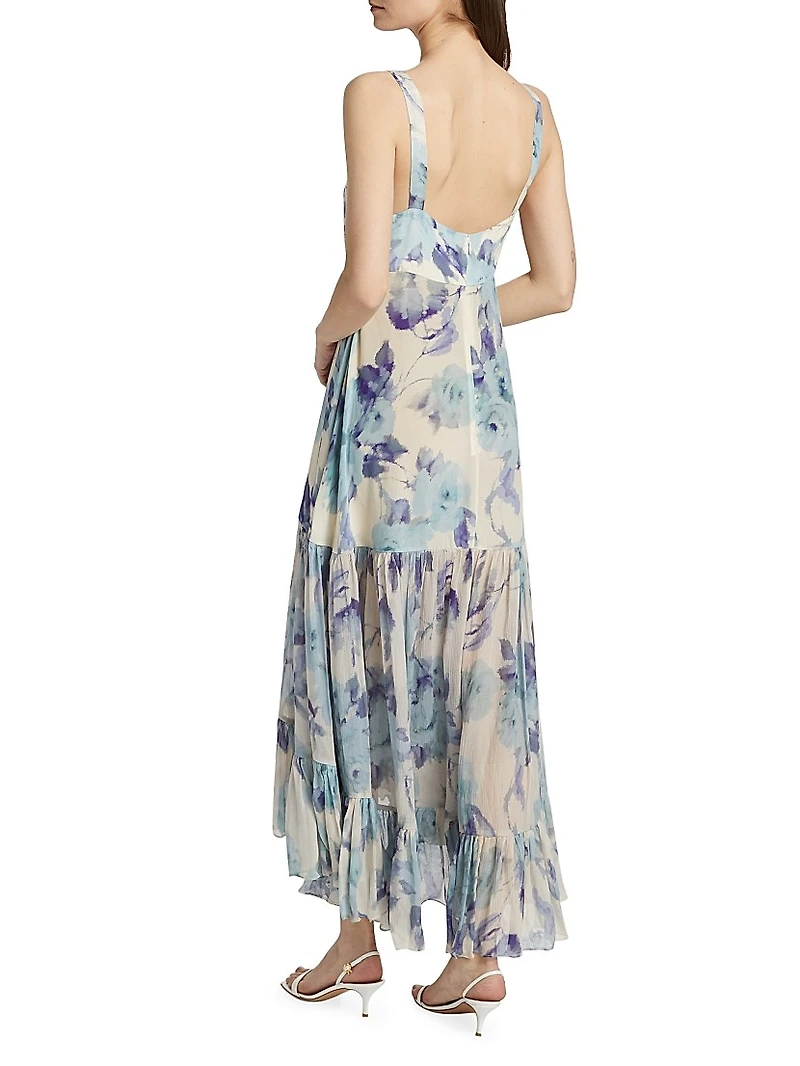 Bellevue Silk Chiffon Maxi Dress