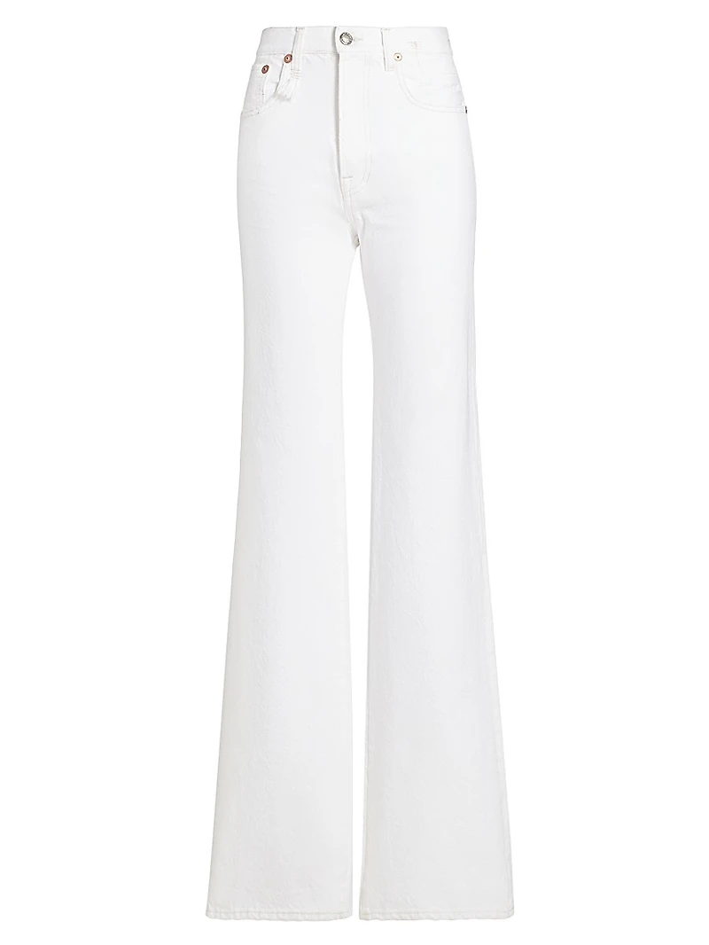 Jane Lace-Up High-Rise Flared Jeans