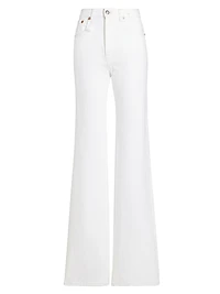Jane Lace-Up High-Rise Flared Jeans