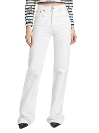 Jane Lace-Up High-Rise Flared Jeans