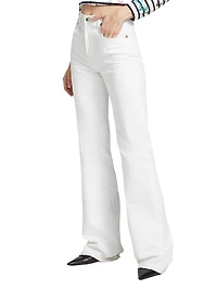 Jane Lace-Up High-Rise Flared Jeans