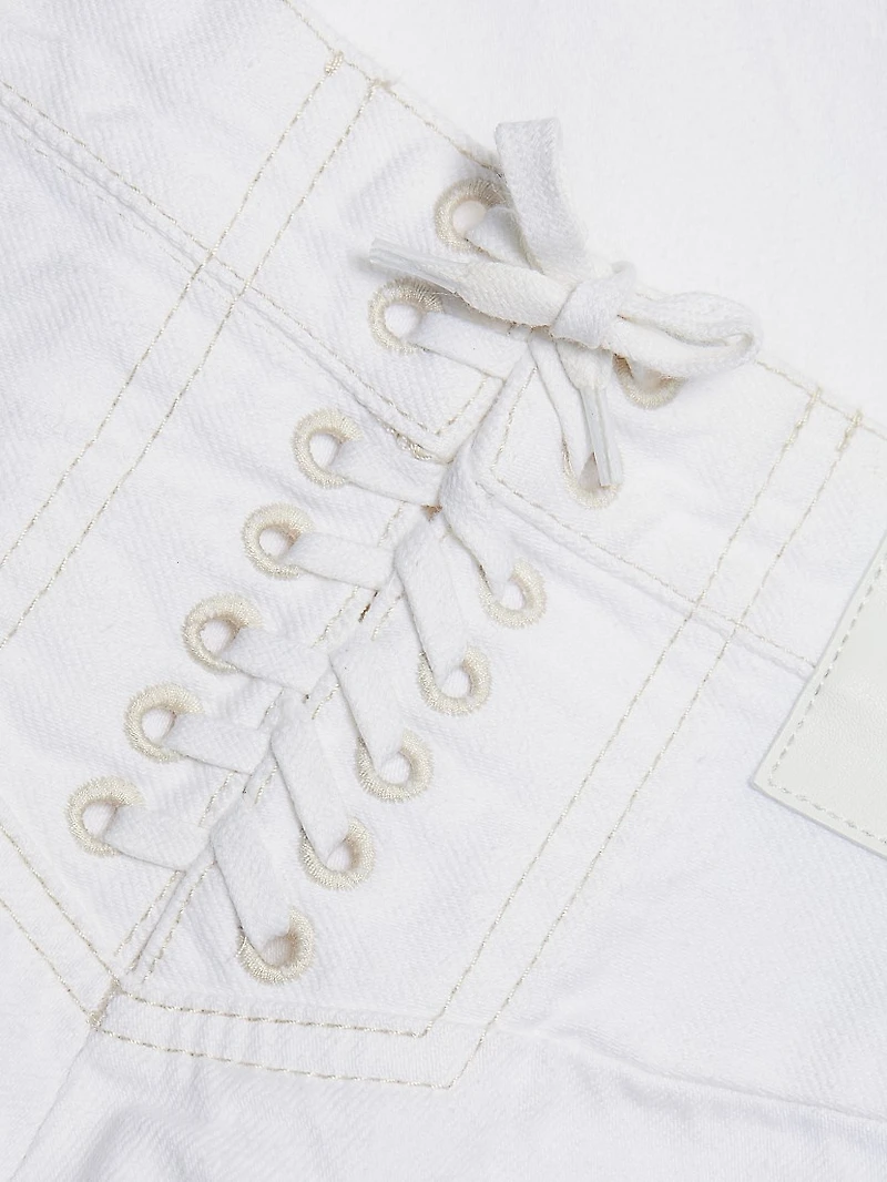 Jane Lace-Up High-Rise Flared Jeans