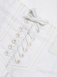 Jane Lace-Up High-Rise Flared Jeans