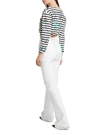 Jane Lace-Up High-Rise Flared Jeans