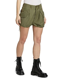 Marianne Cotton Mid-Rise Cargo Shorts
